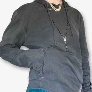 NWT Gray Hoodie, Small, Distressed Grey Adriano Goldschmeid Cozy Streetwear Top